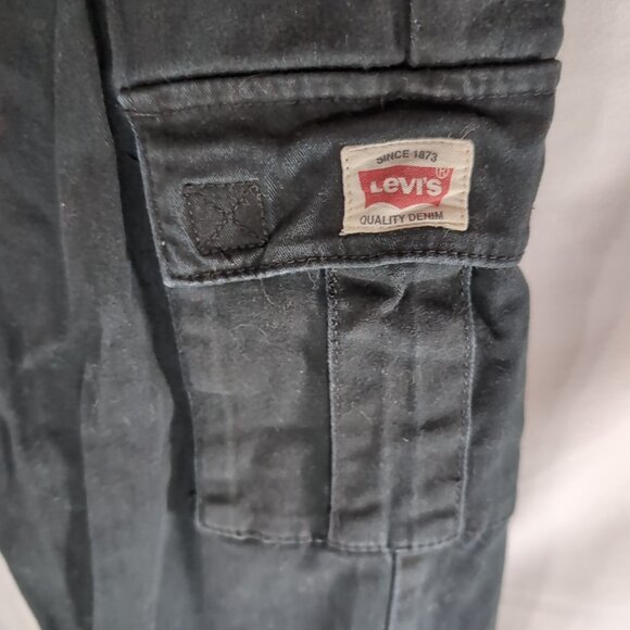 Levi's Cargo Joggers Black Youth Kids XL Extra Large Pants Cuffed Boys Elastic - Picture 2 of 11